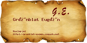 Grünblat Eugén névjegykártya